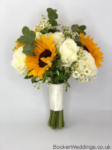 Bride Sunflower Rose Daisy and Euc Bouquet
