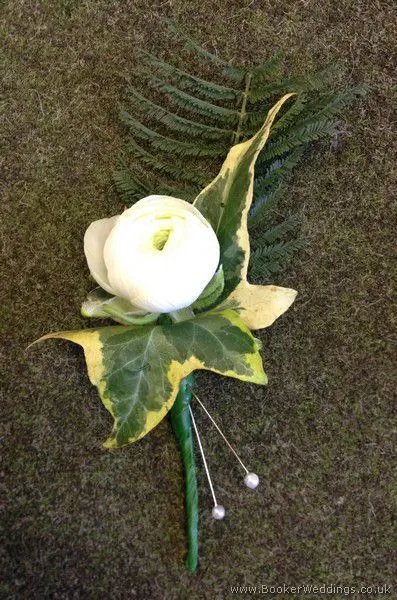 White Peony Buttonhole