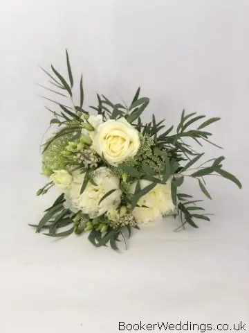 Bridesmaid hand Tied in White and Green