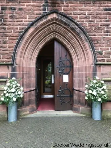 Church Entrance Pedestals in White and Green