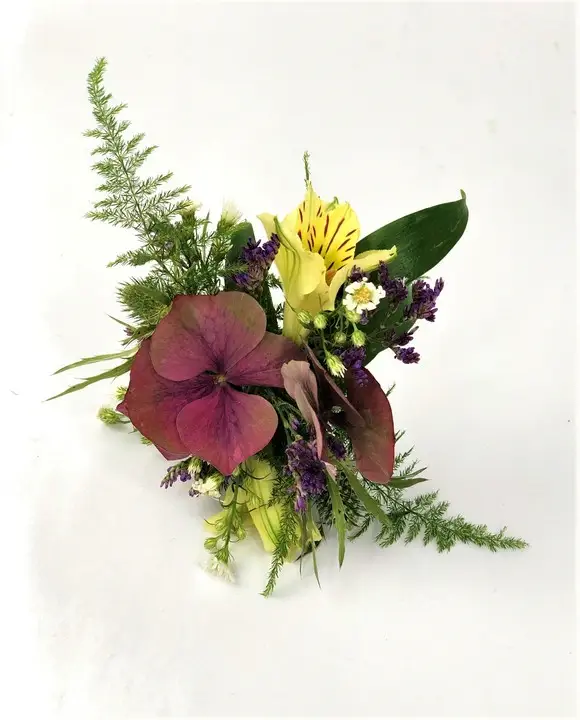 Pretty Pink Hyrangea Wrist Corsage with Alstroemeria