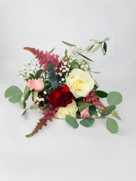 Red Rose and Thistle Bouquet for Small Bridesmaid