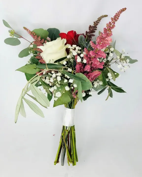 Red Rose and Thistle Handtied for Adult Bridesmaid