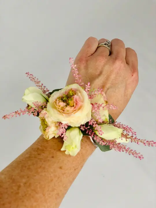 Vintage Floral Wrist Corsage with Spray Roses