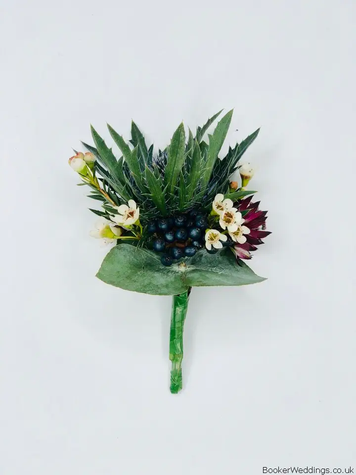 Eryngium Buttonhole for Winter Wedding