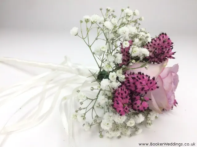 Lilac Rose Heather and Gypsy Grass Flower Girl Wand