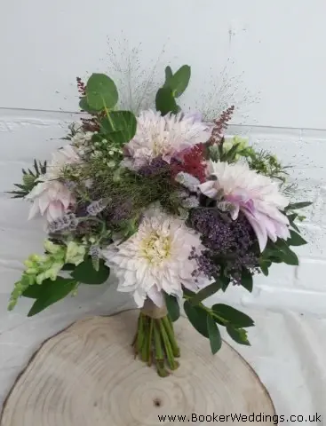 Bride Handtied Bouquet of Cafe Au Lait Dahlias