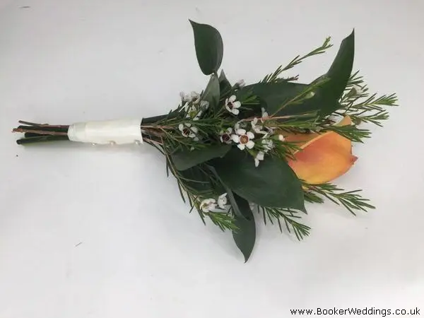 Small Bridesmaid Bouquet of Calla Lily and Wax