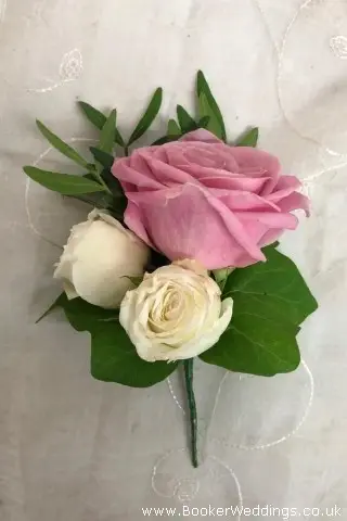 Blush Pink and Cream Fancy Rose Buttonhole