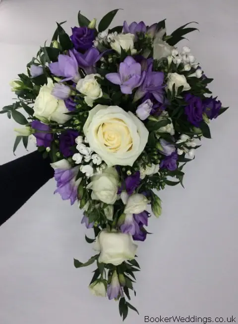 Purple and White Bride Shower Bouquet