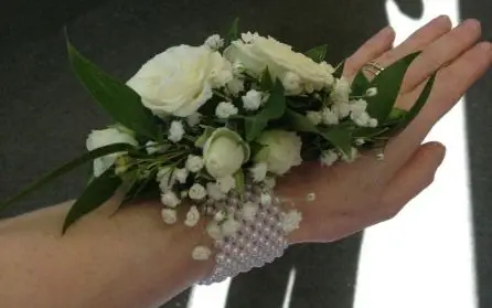 Spray Rose and Gypsophila Wrist Corsage - Side