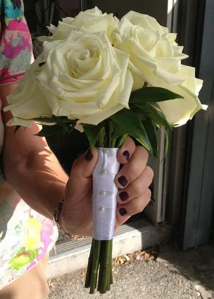 White Naiomi Bridesmaid Bouquet - Side