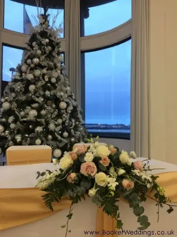Winter Wedding Registrar Table Arangement in Liver Building