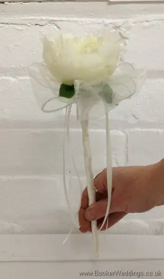 Cream Peony Wand Bouquet for Flowergirl Side View