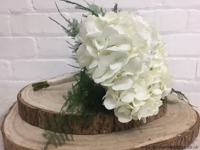 Bridesmaid White Hydrangea Bouquet With Ribbon Handle