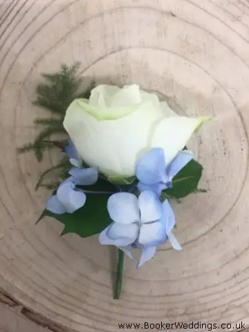 Groom Buttonhole For Blue and White Wedding