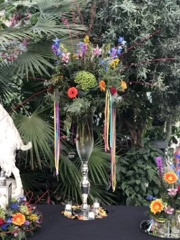 Bright Wedding Flowers at the Palm House1