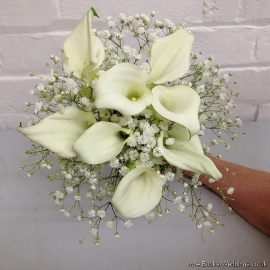 Calla Lily and Gypsy Grass Bridesmaid Hand Tied Bouquet
